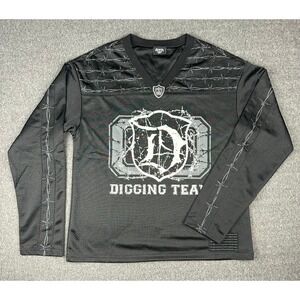 Ditch LA Digging Team Mesh Jersey Black Barbed Wire Graphic Long Sleeve Small